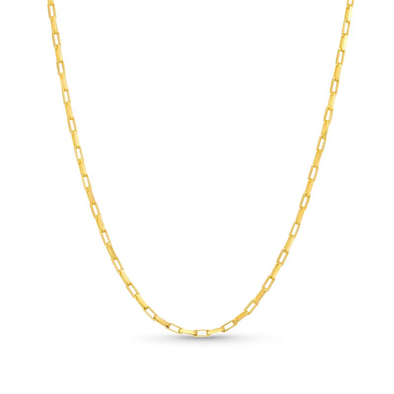 Open 1.4mm Box Chain Necklace in Solid 14K Gold - 18" - Shryne Diamanti & Co.