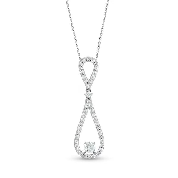 1-1/4 CT. T.W. Diamond Elongated Teardrop Pendant in 10K White Gold