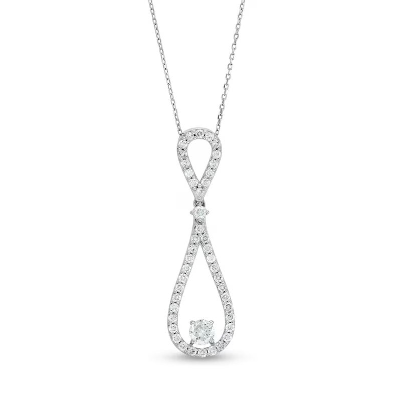 1-1/4 CT. T.W. Diamond Elongated Teardrop Pendant in 10K White Gold