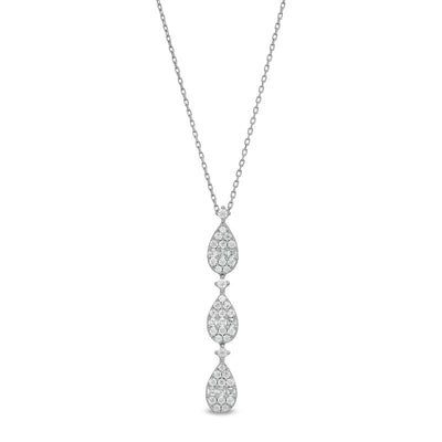 1/2 CT. T.W. Pear Multi-Diamond Teardrops Necklace in 10K White Gold