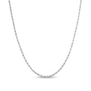 1.6mm Rope Chain Necklace in Solid 14K White Gold