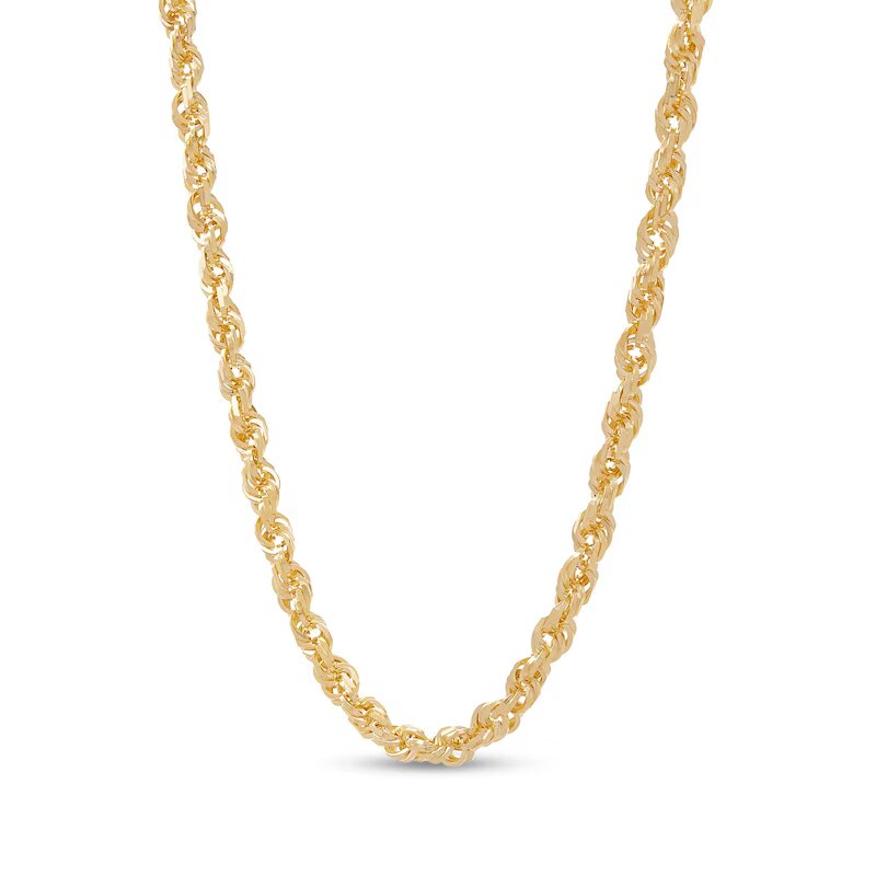 Diamond-Cut 5.5mm Rope Chain Necklace in Solid 14K Gold