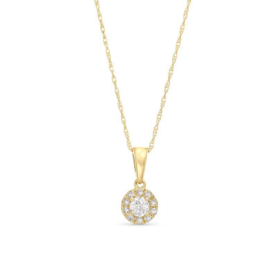 1/4 CT. T.W. Diamond Round Frame Pendant in 10K Gold