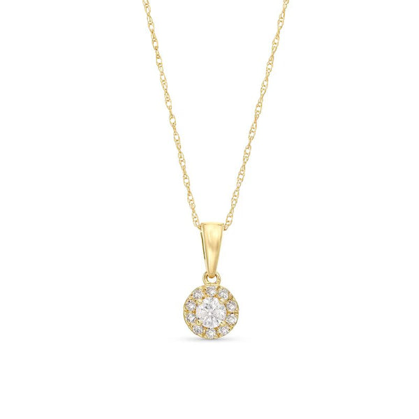 1/4 CT. T.W. Diamond Round Frame Pendant in 10K Gold