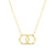 Interlocking Hexagon Shapes Necklace in 14K Gold