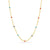 Multi-Color Enamel Bead Station Alternating Necklace in 14K Gold