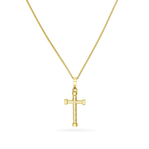 Diamond-Cut Twist Cross Pendant in 10K Gold