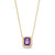 Princess-Cut Amethyst and 1/10 CT. T.W. Diamond Open Halo Pendant in 10K Gold