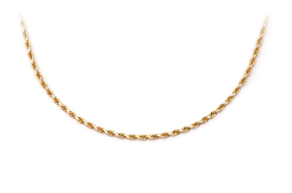 1.5MM Rope 14k Solid Gold Chain