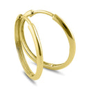 Solid 14K Yellow Gold 1.5mm x 18mm Plain Hoop Earrings - Shryne Diamanti & Co.