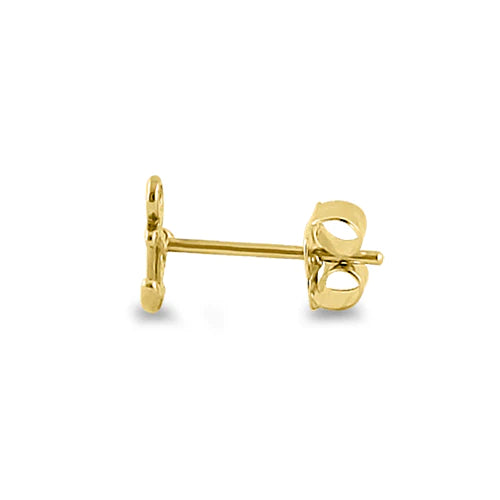 Solid 14K Yellow Gold Anchor Stud Earrings - Shryne Diamanti & Co.