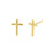 Solid 14K Yellow Gold Cross Stud Earrings - Shryne Diamanti & Co.