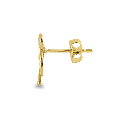 Solid 14K Yellow Gold Music Note Stud Earrings - Shryne Diamanti & Co.