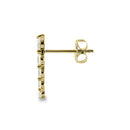 Solid 14K Yellow Gold 5 Clear Round Lab Diamonds Stud Earrings - Shryne Diamanti & Co.
