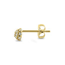 Solid 14K Yellow Gold Clear Lab Diamonds Half Ball Stud Earrings - Shryne Diamanti & Co.