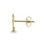 Solid 14K Yellow Gold Clover Key Clear Lab Diamonds Stud Earrings - Shryne Diamanti & Co.