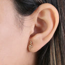 Solid 14K Yellow Gold Music Note Stud Earrings - Shryne Diamanti & Co.