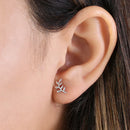 Solid 14K White Gold Trendy Branch Stud Earrings - Shryne Diamanti & Co.