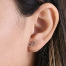 Solid 14K White Gold Infinity Stud Earrings - Shryne Diamanti & Co.