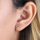 Solid 14K Yellow Gold Lab Diamonds Heart Stud Earrings - Shryne Diamanti & Co.