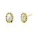 Solid 14K Yellow Gold White Lab Opal Oval Stud Earrings - Shryne Diamanti & Co.