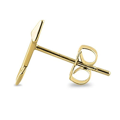 Solid 14K Yellow Gold Trendy Arrow Earrings - Shryne Diamanti & Co.