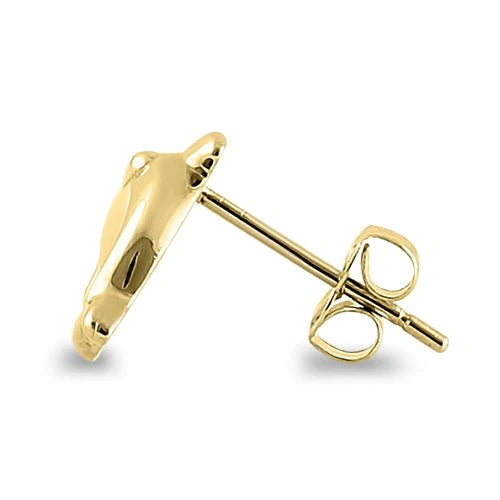 Solid 14K Yellow Gold Dolphion Earrings - Shryne Diamanti & Co.