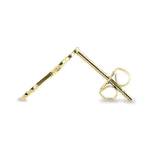 Solid 14K Yellow Gold Budded Cross Earrings - Shryne Diamanti & Co.