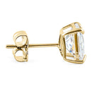 .78 ct Solid 14K Yellow Gold 4mm Princess Cut Clear Lab Diamonds Earrings - Shryne Diamanti & Co.