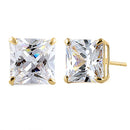 2.48 ct Solid 14K Yellow Gold 6mm Princess Cut Clear Lab Diamonds Earrings - Shryne Diamanti & Co.