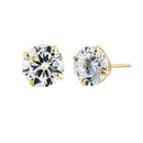 1.68 ct Solid 14K Yellow Gold 6mm Round Cut Clear Lab Diamonds Earrings - Shryne Diamanti & Co.