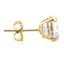 2.56 ct Solid 14K Yellow Gold 7mm Round Cut Clear Lab Diamonds Earrings - Shryne Diamanti & Co.