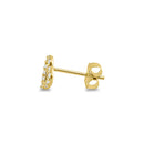 Solid 14K Yellow Gold Lab Diamonds Heart Stud Earrings - Shryne Diamanti & Co.