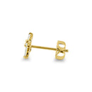 Solid 14K Yellow Gold Flower Marquise Lab Diamonds Stud Earrings - Shryne Diamanti & Co.
