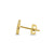 Solid 14K Yellow Gold Half Lab Diamonds Heart Stud Earrrings - Shryne Diamanti & Co.