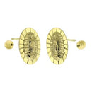 14K Solid Gold Lady of Guadalupe W. Screw-Back Stud Earrings - Shryne Diamanti & Co.