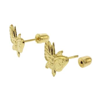 14K Solid Gold Screw Back Butterfly Stud Earrings - Shryne Diamanti & Co.