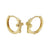 14K Solid Yellow Gold D/C Cross Huggie Hoop Earrings - Shryne Diamanti & Co.