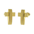 14K Yellow Gold Cross W. Screw Back Stud Earrings - Shryne Diamanti & Co.