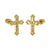 14K Yellow Gold Crucifix Cross Stud Earrings W. Screw Back - Shryne Diamanti & Co.