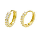 14K Yellow Gold Cubic Zirconia Huggie Hoop Earrings - Shryne Diamanti & Co.