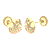 14K Gold Hello Kitty Stud Earrings W. Spanish Screw Back