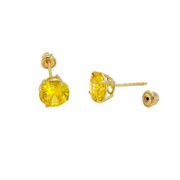 14K Gold Canary Yellow Lab Diamonds W. Screw Back Stud earrings - Shryne Diamanti & Co.