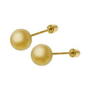 14K Yellow Gold Polished Ball W. Screw Back Stud Earrings - Shryne Diamanti & Co.