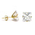 14K Yellow Gold Princess-Cut Lab Diamonds Stud Stamping Earrings W. Push Back - Shryne Diamanti & Co.