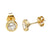 14K Yellow Gold Round Lab Diamonds Bezel-Set Stud Earrings W. Push Back - Shryne Diamanti & Co.