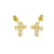 14K Gold Cubic Zirconia Cross W. Screw-Back Stud Earrings - Shryne Diamanti & Co.