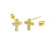 14K Gold Cubic Zirconia Cross W. Screw-Back Stud Earrings - Shryne Diamanti & Co.