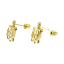 14K Yellow Gold Screw Back Lab Diamonds Turtle Stud Earrings - Shryne Diamanti & Co.