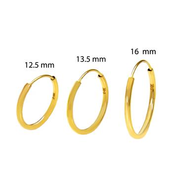 14K Gold 1.2mm Small Hoop Earrings - Shryne Diamanti & Co.